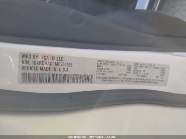 1C4RDHAG1MC761856 Dodge Durango Sxt Rwd