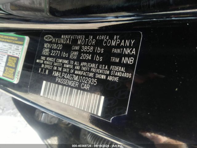 KMHLP4AG7MU102935 Hyundai Elantra Limited
