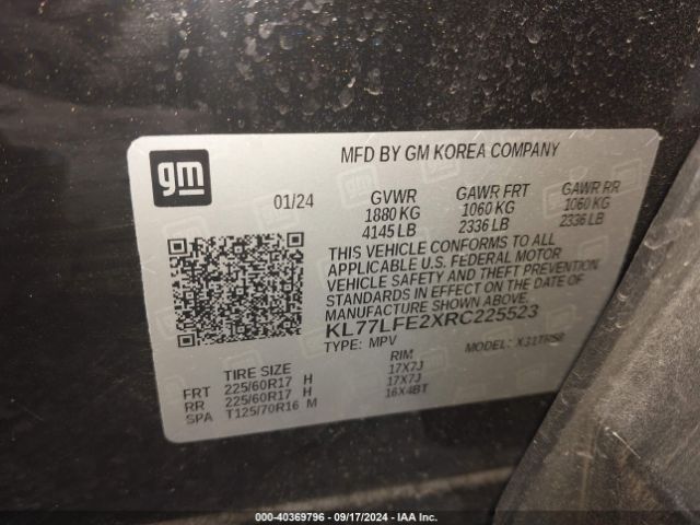 KL77LFE2XRC225523 Chevrolet Trax Fwd Sp