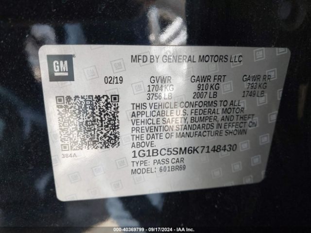 1G1BC5SM6K7148430 Chevrolet CRUZE LS