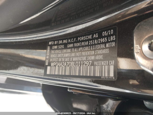 2011 PORSCHE PANAMERA WP0AA2A70BL011297 Photo 8