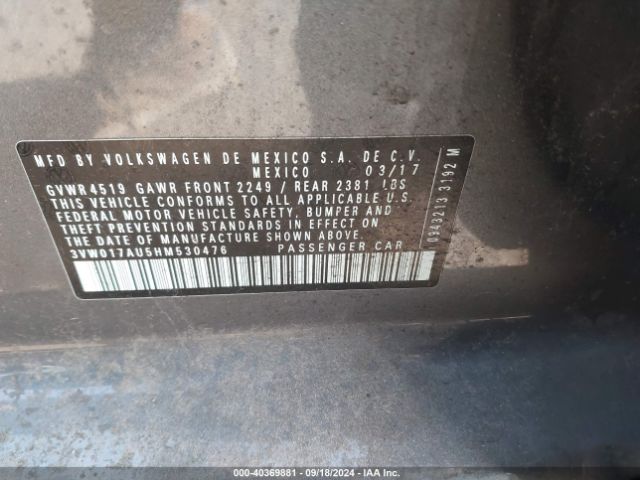 3VW017AU5HM530476 Volkswagen Golf Sportwagen Tsi S
