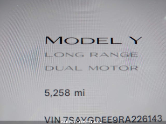 2024 TESLA MODEL Y 7SAYGDEE9RA226143 Photo 6