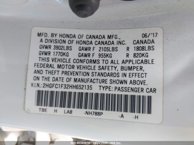 2HGFC1F32HH652135 Honda Civic Ex-t