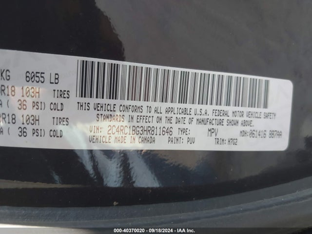 2C4RC1BG3HR811646 Chrysler Pacifica Touring Plus