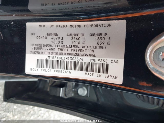 JM1BPADL3M1308374 Mazda Mazda3 Premium