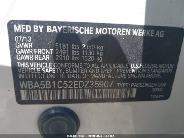 WBA5B1C52EDZ36907 BMW 535i