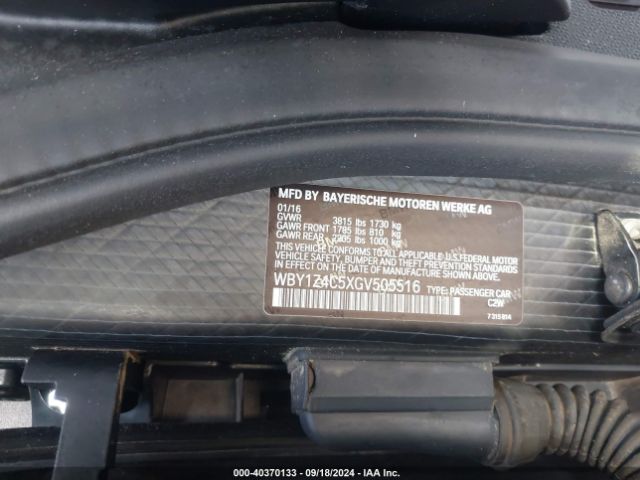 WBY1Z4C5XGV505516 BMW I3 Base W/range Extender