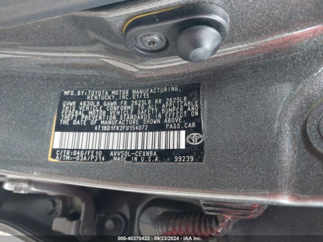 4T1BD1FK2FU154072 Toyota Camry Hybrid Le