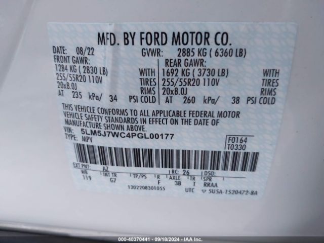 5LM5J7WC4PGL00177 Lincoln Aviator Reserve