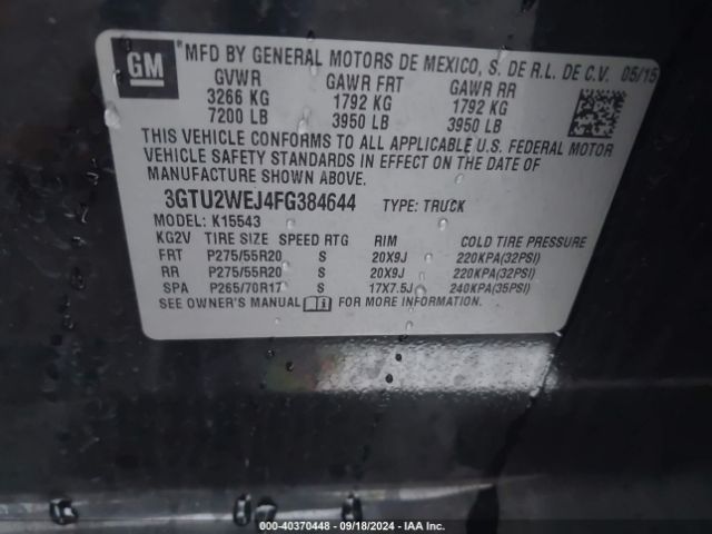 3GTU2WEJ4FG384644 GMC Sierra 1500 Denali