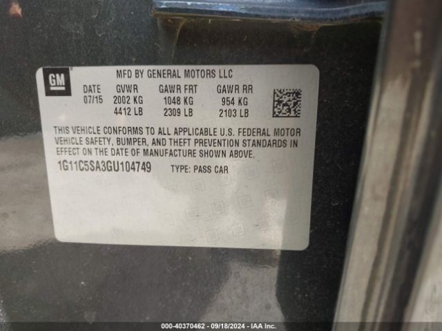 1G11C5SA3GU104749 Chevrolet Malibu Limited Lt