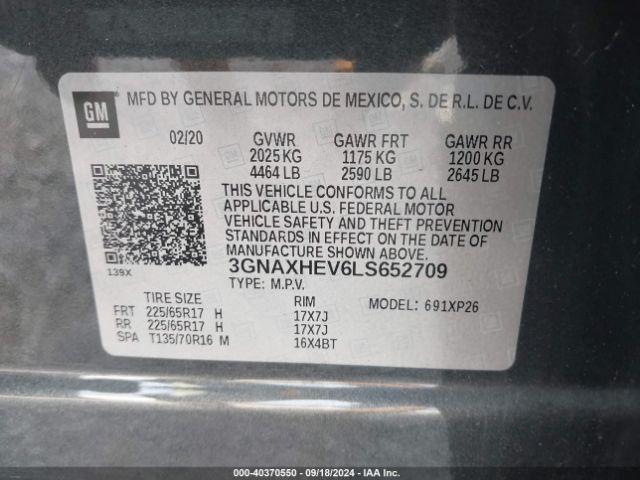 3GNAXHEV6LS652709 Chevrolet Equinox Fwd Ls