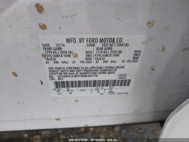 2FMPK3J87HBB34170 Ford EDGE SEL