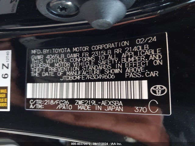 Toyota Corolla Hybrid Se 2024 JTDBCMFE7R3049606 Image 9
