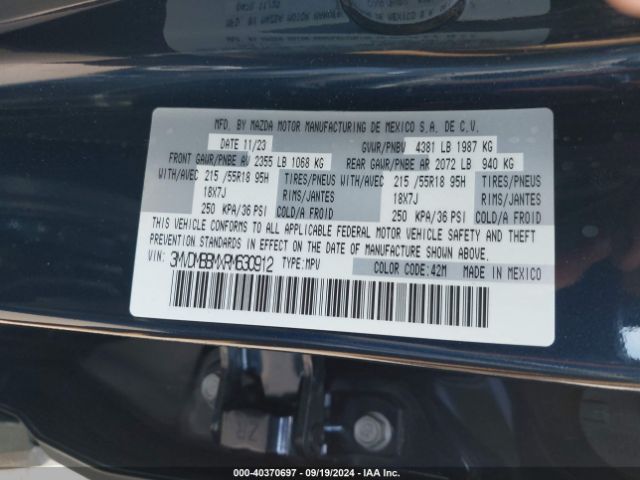 3MVDMBBMXRM630912 Mazda Cx-30 2.5 S Select Sport