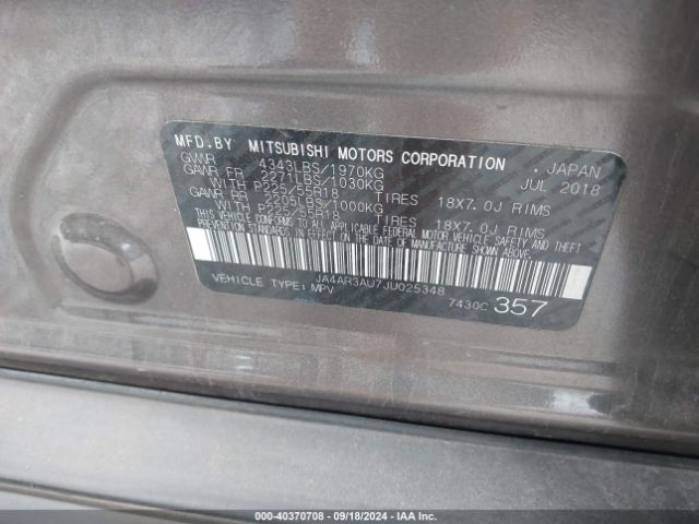 JA4AR3AU7JU025348 Mitsubishi Outlander Sport 2.0 Es/2.0 Le