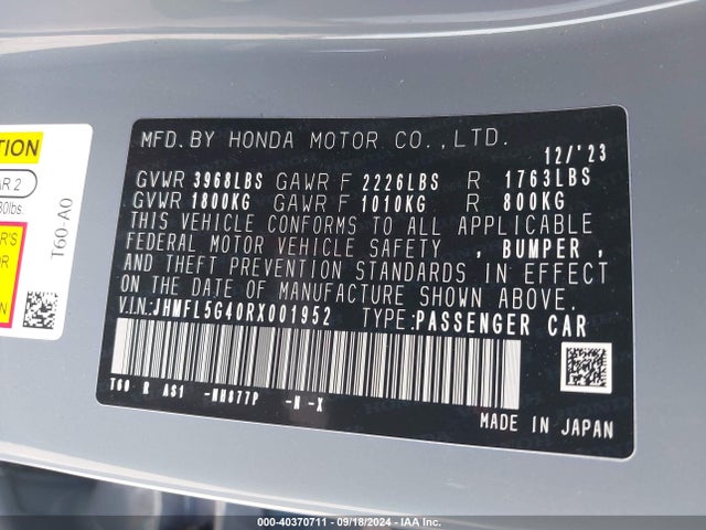 Honda Civic Type R Base (m6) 2024 JHMFL5G40RX001952 Image 9