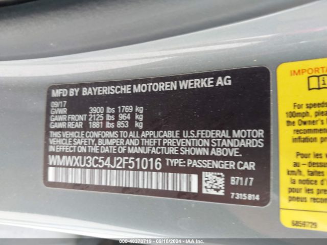 WMWXU3C54J2F51016 Mini Hardtop Cooper S