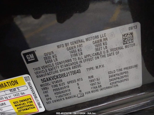 5GAKVCKD8EJ170640 Buick Enclave Premium