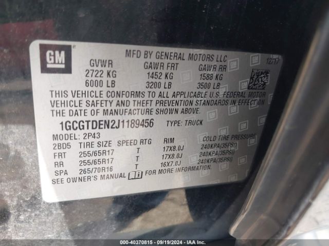 1GCGTDEN2J1189456 Chevrolet Colorado Z71