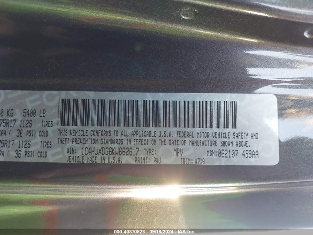 1C4HJXDG6KW662617 Jeep Wrangler Unlimited Sport S 4x4