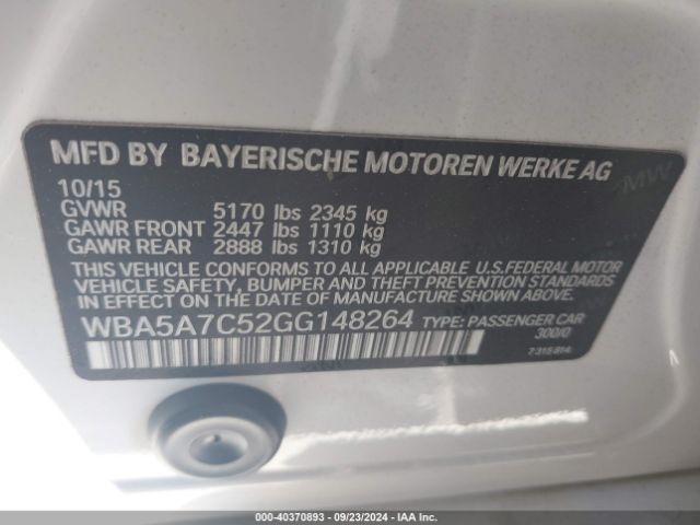 WBA5A7C52GG148264 BMW 528i Xdrive