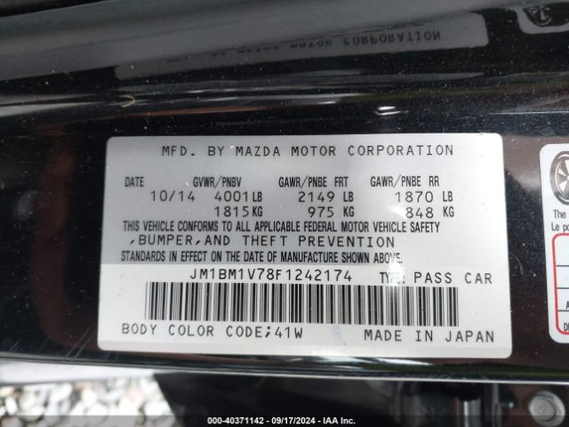 JM1BM1V78F1242174 Mazda Mazda3 I Touring