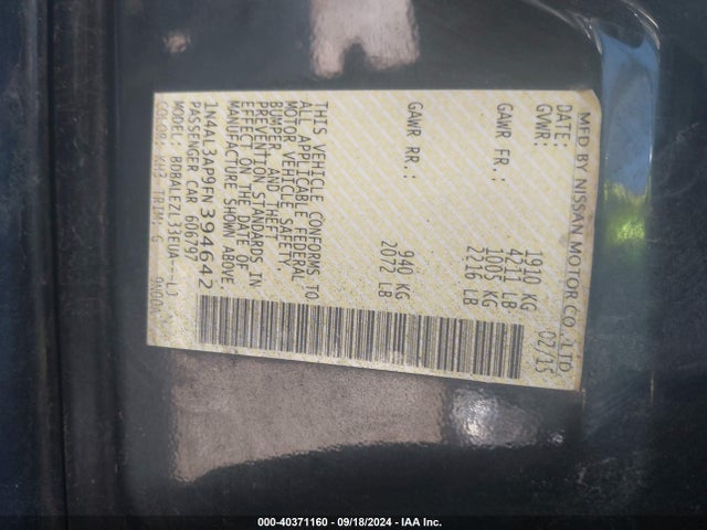 Nissan Altima 2.5 S 2015 1N4AL3AP9FN394642 Image 9