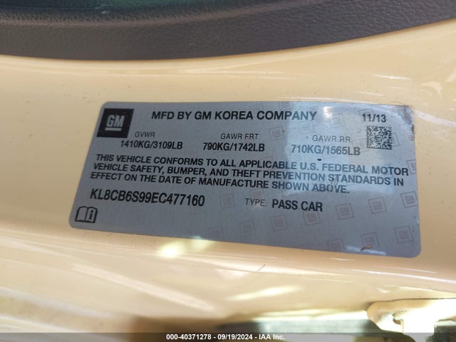 Chevrolet Spark Ls Auto 2014 KL8CB6S99EC477160 Image 9