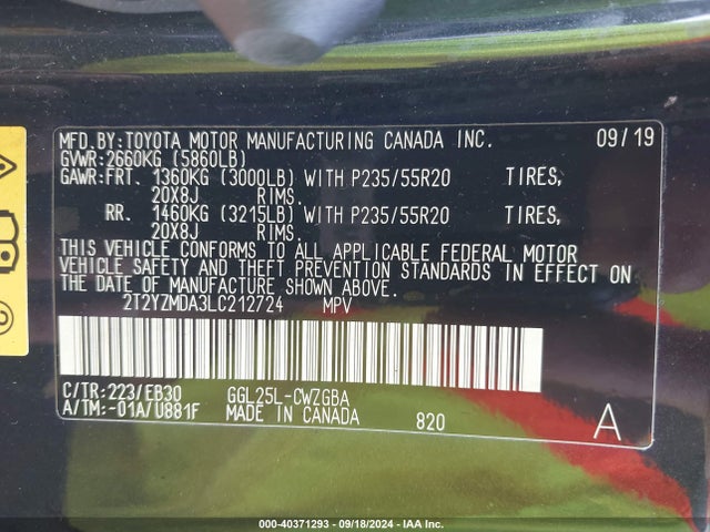 2T2YZMDA3LC212724 Lexus Rx 350 F Sport Performance