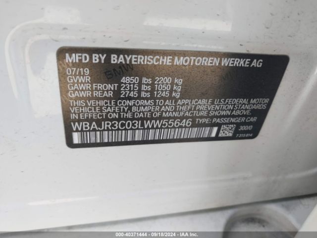 WBAJR3C03LWW55646 BMW 530I