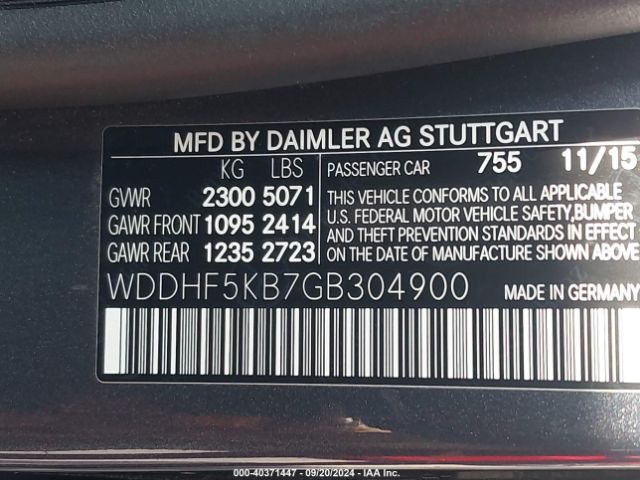 WDDHF5KB7GB304900 Mercedes-Benz E 350