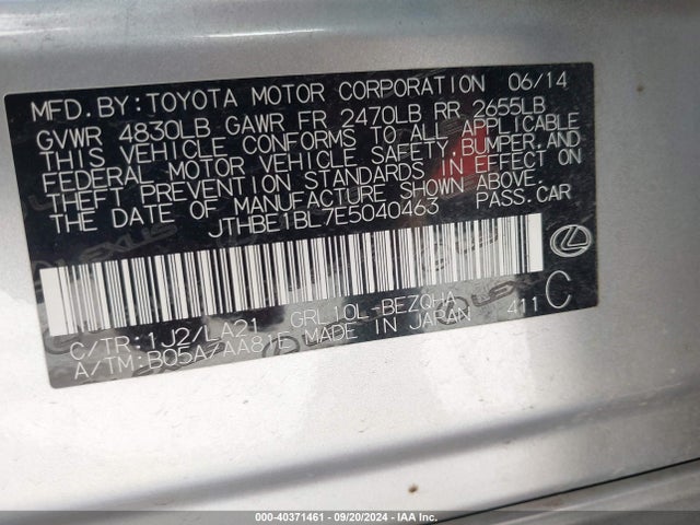 JTHBE1BL7E5040463 Lexus GS 350