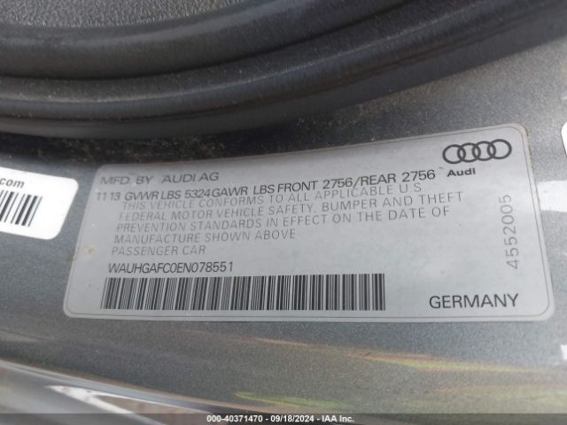 WAUHGAFC0EN078551 Audi A6 3.0t Premium Plus