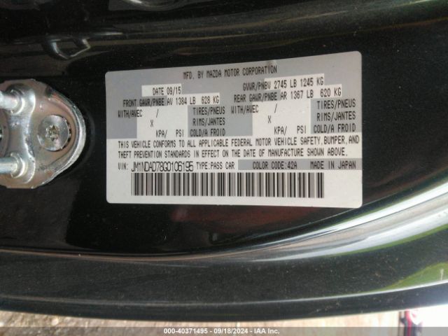 JM1NDAD78G0106195 Mazda Mx-5 Miata Grand Touring