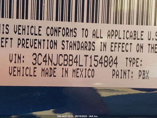 3C4NJCBB4LT154804 Jeep Compass Latitude Fwd
