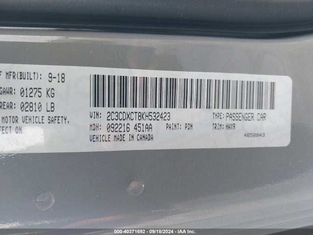 Dodge Charger R/t Rwd 2019 2C3CDXCT8KH532423 Image 9