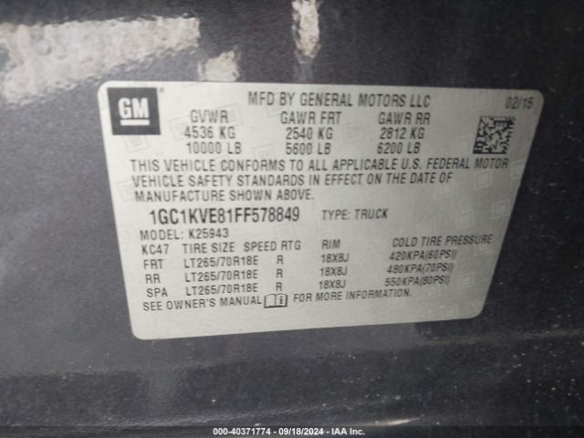 1GC1KVE81FF578849 Chevrolet Silverado 2500hd Lt