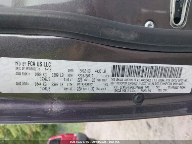1C4NJPFBXGD749069 Jeep Patriot Latitude