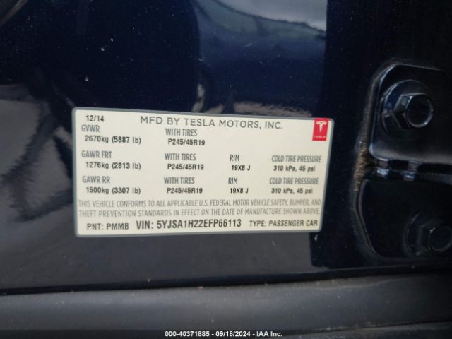 5YJSA1H22EFP66113 Tesla Model S P85d