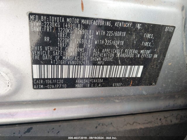 Toyota Rav4 Hybrid Se 2022 4T3T6RFV6NU092415 Image 9