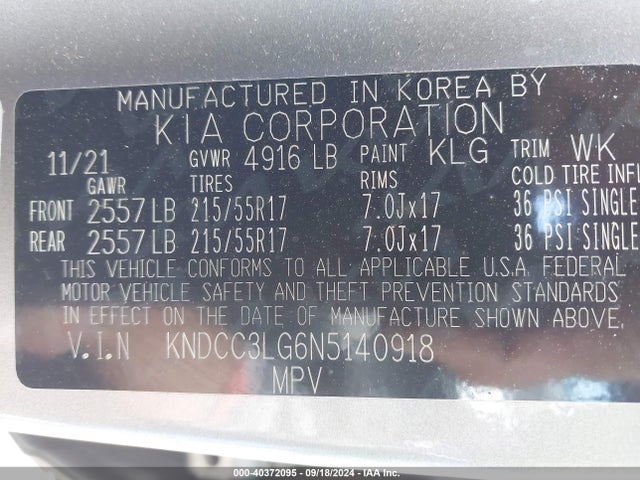 KIA Niro Ev Ex 2022 KNDCC3LG6N5140918 Image 9