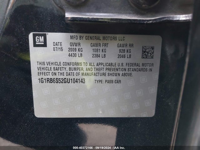 Chevrolet Volt Premier 2016 1G1RB6S52GU104143 Image 9