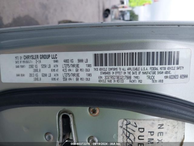3C6TR5DT8EG217908 RAM 2500 Slt