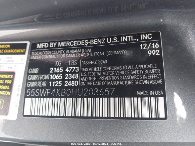 55SWF4KB0HU203657 Mercedes-Benz C 300 4matic/luxury 4matic/sport 4matic