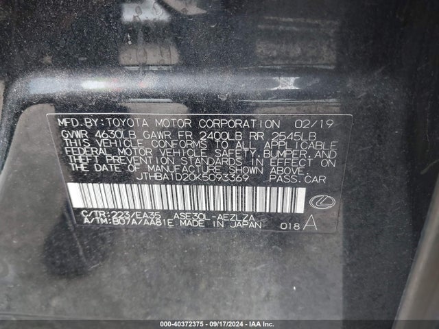 JTHBA1D20K5093369 Lexus IS 300