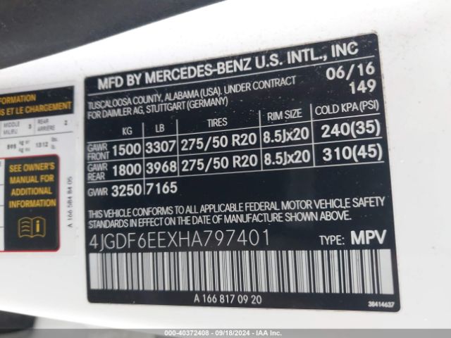 4JGDF6EEXHA797401 Mercedes-Benz Gls 450 4matic