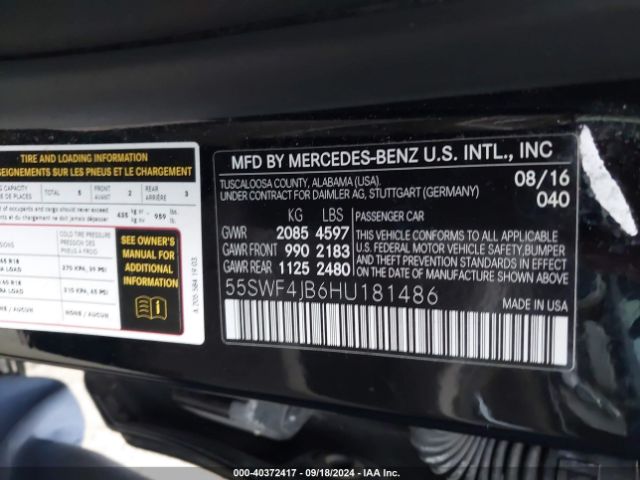 55SWF4JB6HU181486 Mercedes-Benz C 300