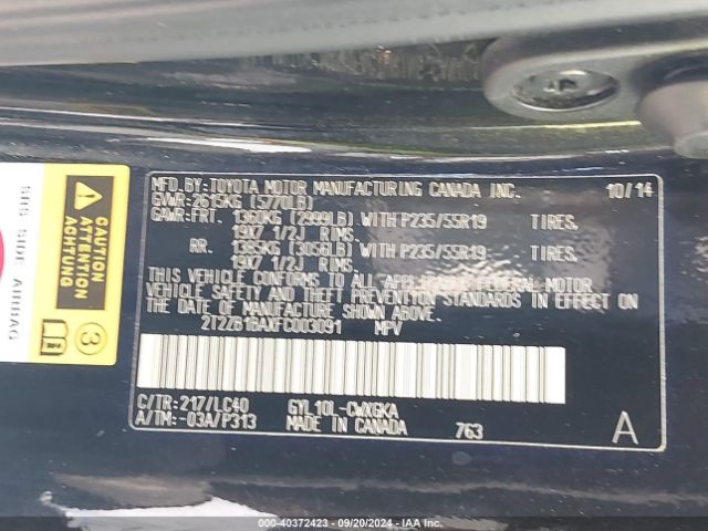 2T2ZB1BAXFC003091 Lexus RX 450H